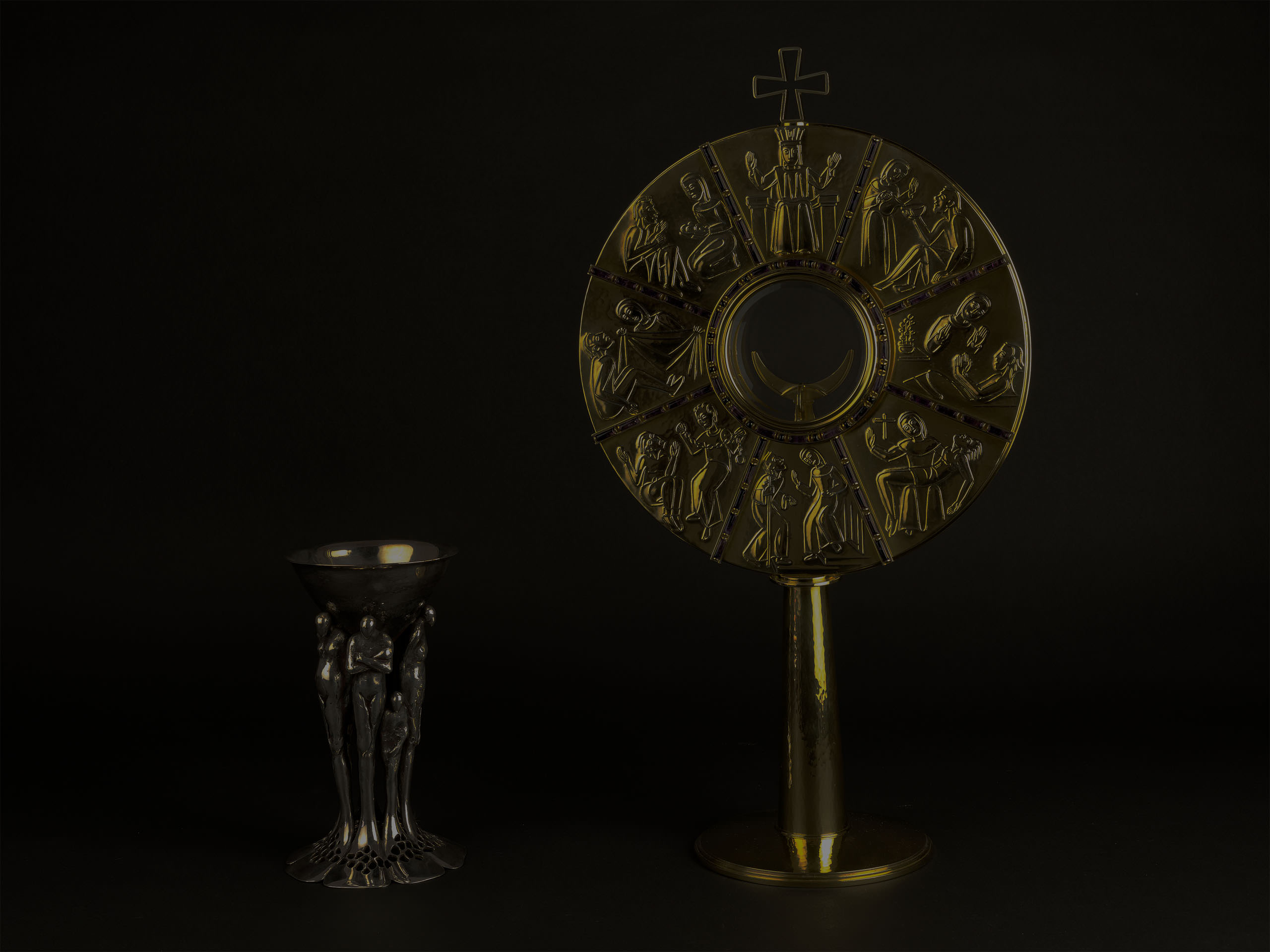 St. Katharina. Messkelch und Ciborium